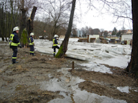 Hochwasser durch Eisstau auf der Wesenitz, 19.02.2012