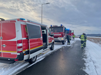 Brand in einer Lagerhalle in Lohmen, 16.01.2024